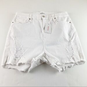 Good American Ripped High Rise Cutoff Jean Shorts